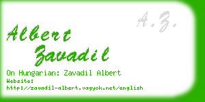 albert zavadil business card